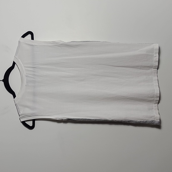 J.CREW White Sleeveless Muscle Tee w/ Silver Glitter Stripes Down Sides Size XXS - Picture 8 of 16